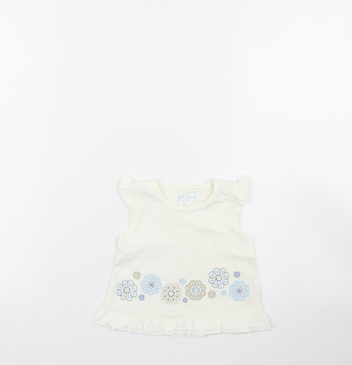 TU Girls White Basic Blouse Size 0-3 Months