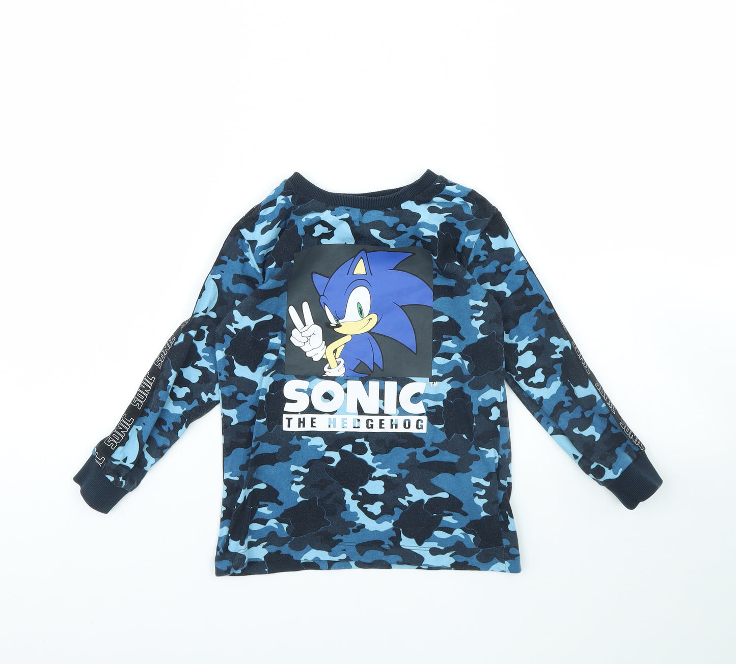 NEXT Boys Blue Camouflage  Basic T-Shirt Size 5 Years  - Sonic the Hedgehog
