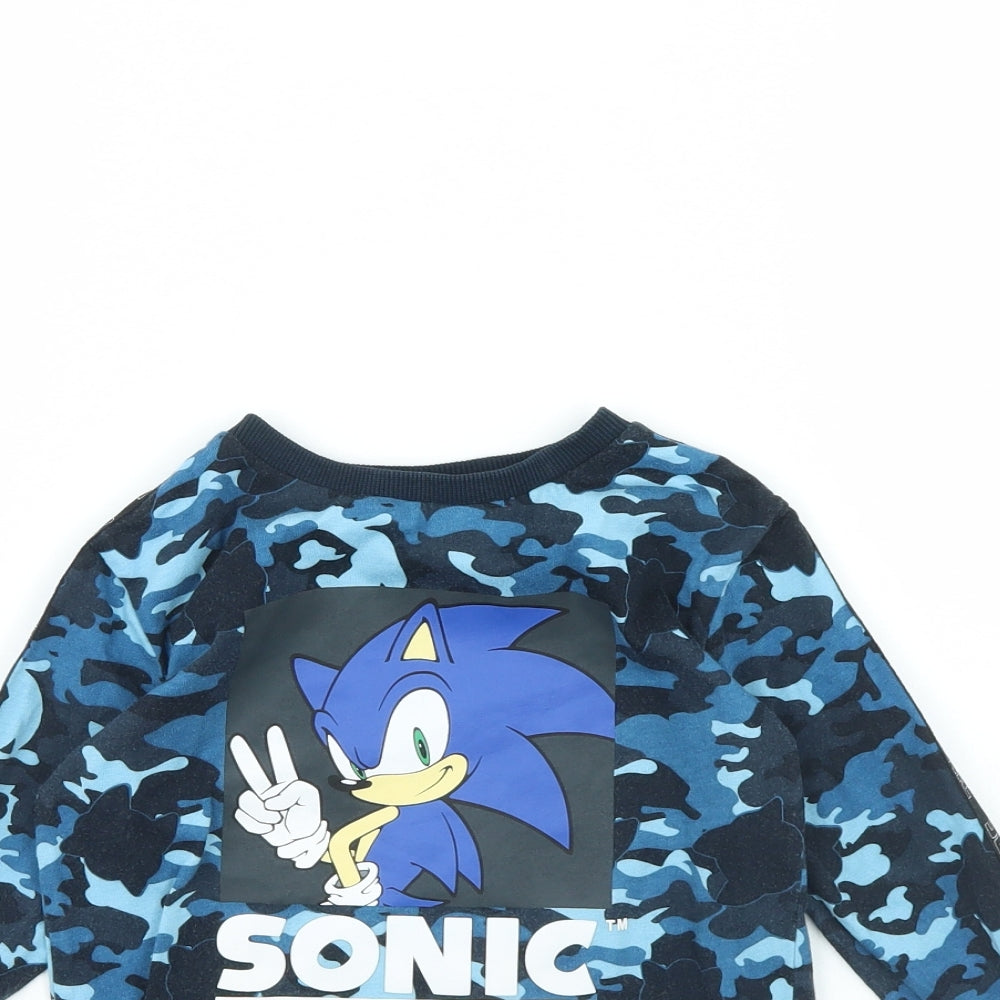 NEXT Boys Blue Camouflage  Basic T-Shirt Size 5 Years  - Sonic the Hedgehog
