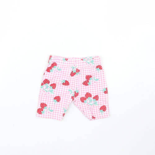 George Girls Pink Plaid  Cropped Trousers Size 0-3 Months  - Strawberry