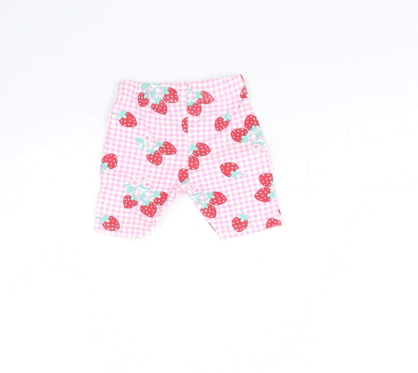 George Girls Pink Plaid  Cropped Trousers Size 0-3 Months  - Strawberry