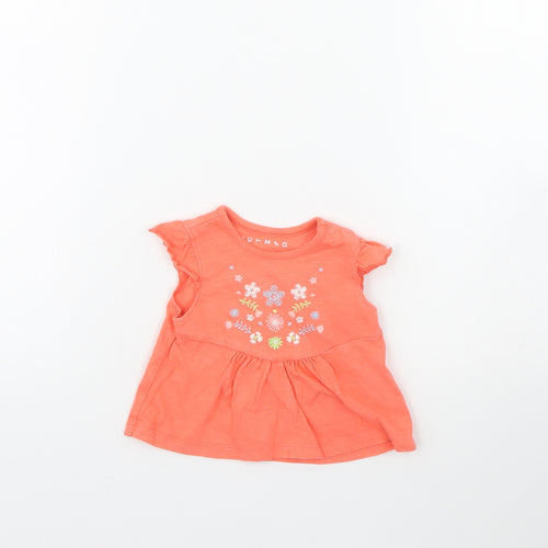 Nutmeg Girls Orange   Basic Blouse Size 0-3 Months