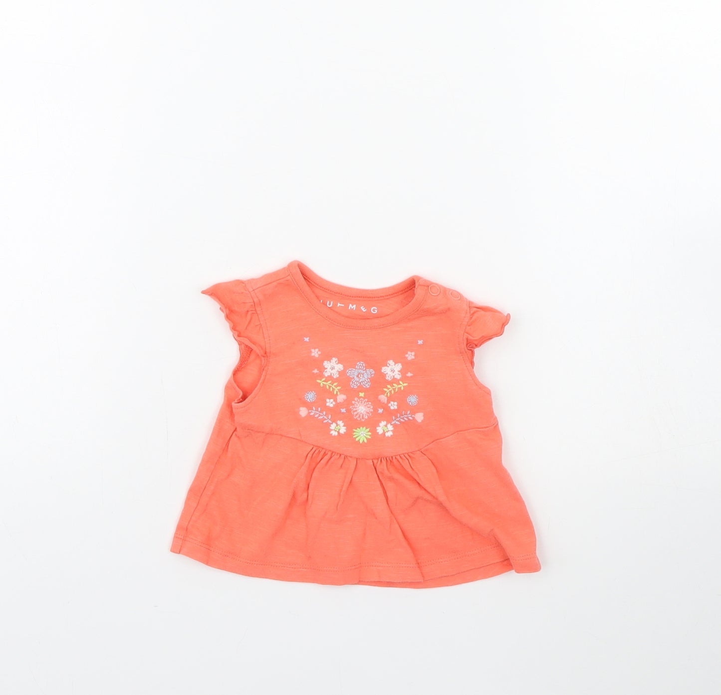 Nutmeg Girls Orange   Basic Blouse Size 0-3 Months