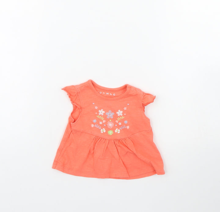 Nutmeg Girls Orange   Basic Blouse Size 0-3 Months