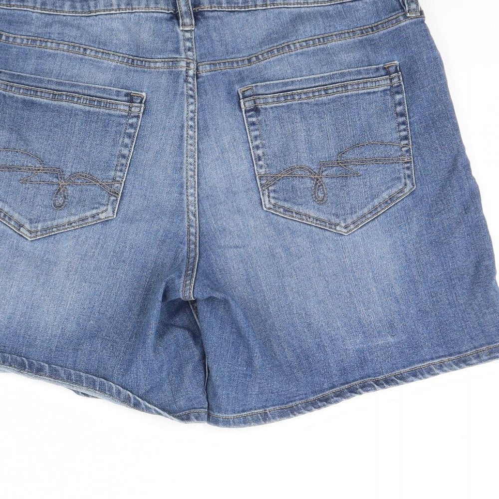 F&F Womens Blue  Denim Mom Shorts Size 14