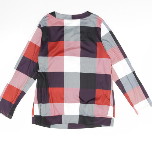 Preworn Womens Red Check  Basic Blouse Size M