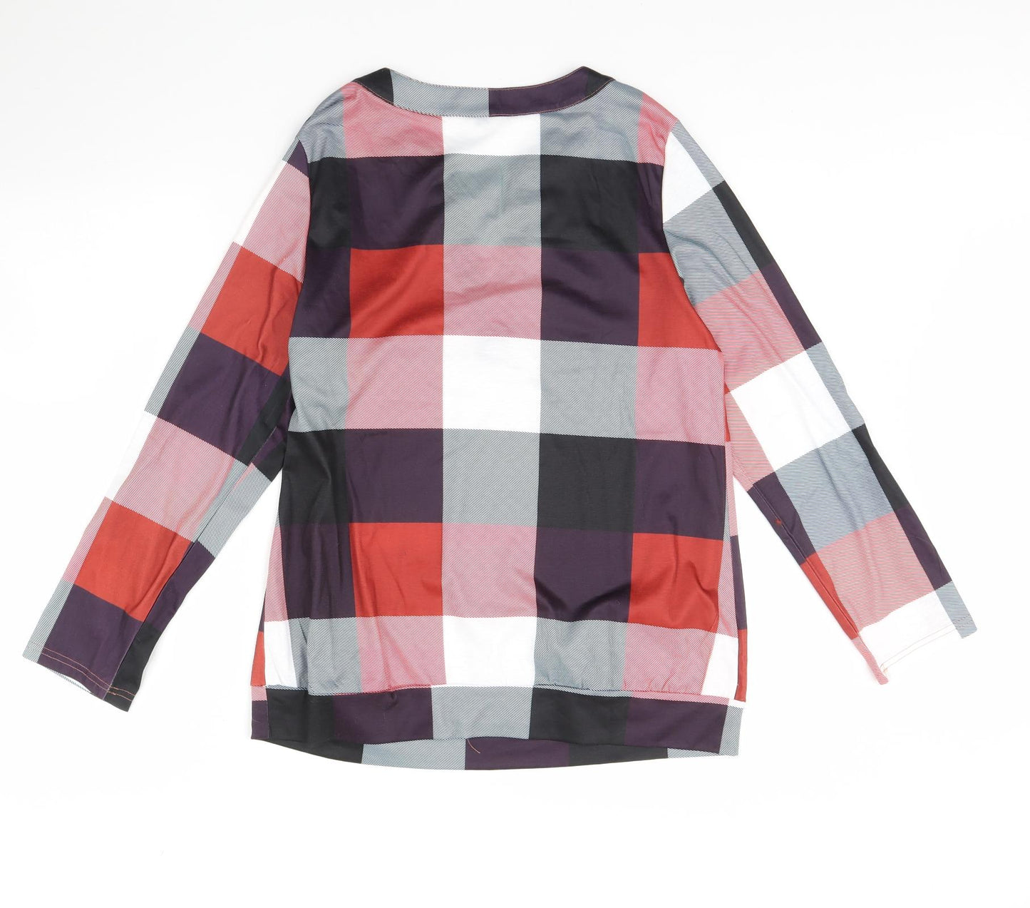 Preworn Womens Red Check  Basic Blouse Size M