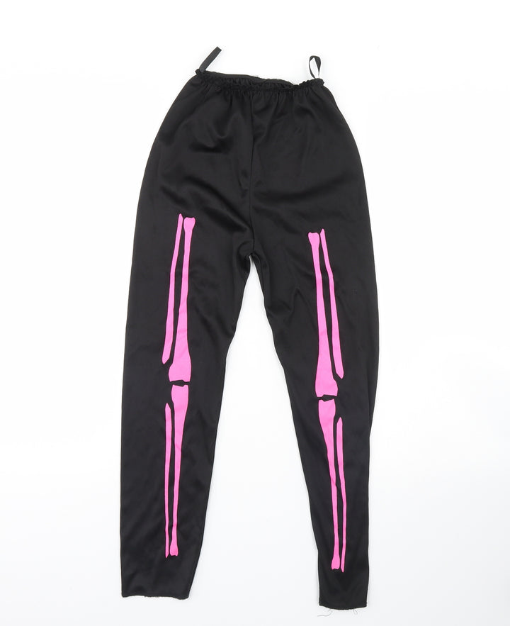 Preworn Girls Black   Capri Trousers Size 8 Years - Halloween