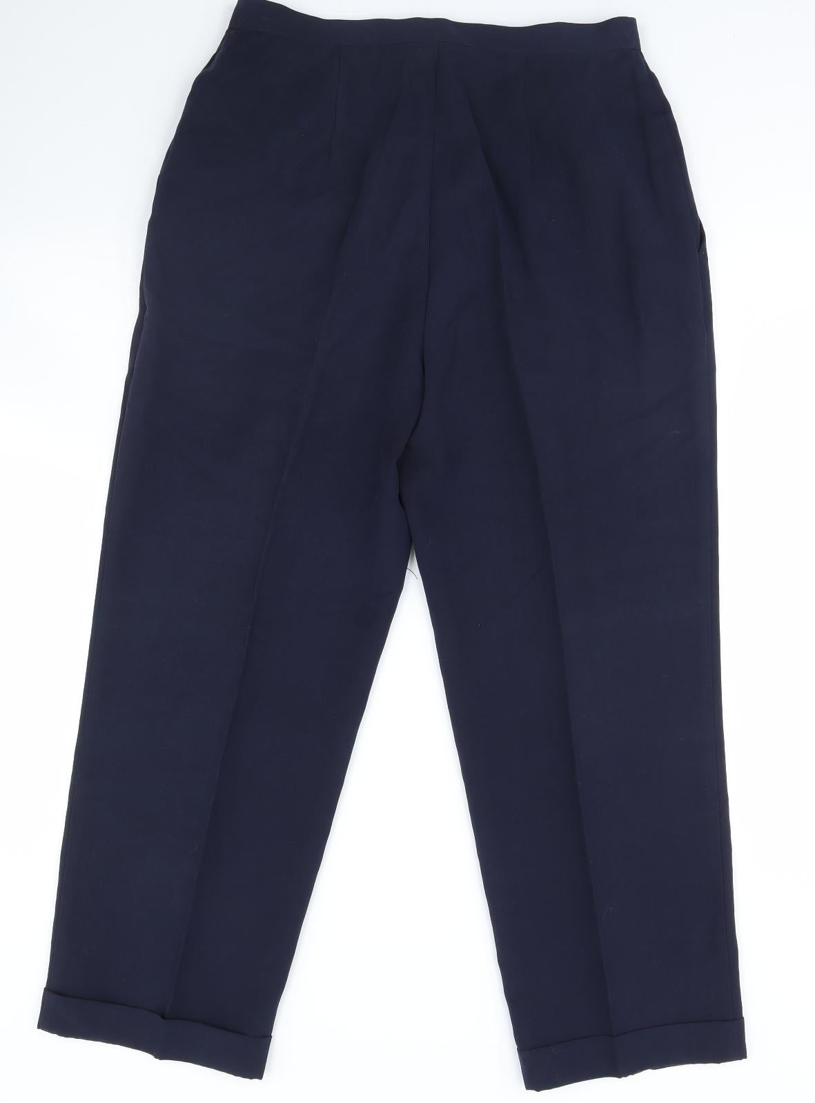 M&s Womens Blue   Trousers  Size 16 L30 in