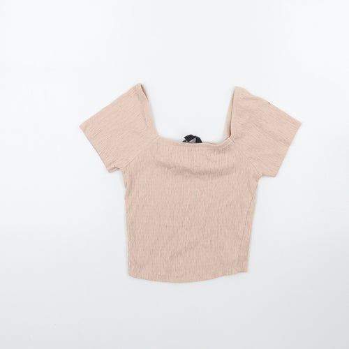 New Look Girls Pink   Cropped Blouse Size 10 Years