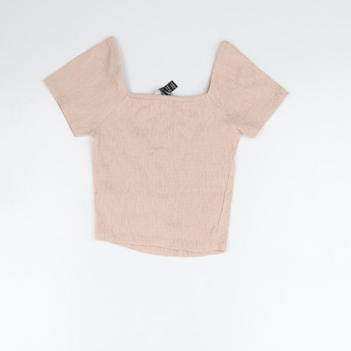 New Look Girls Pink   Cropped Blouse Size 10 Years