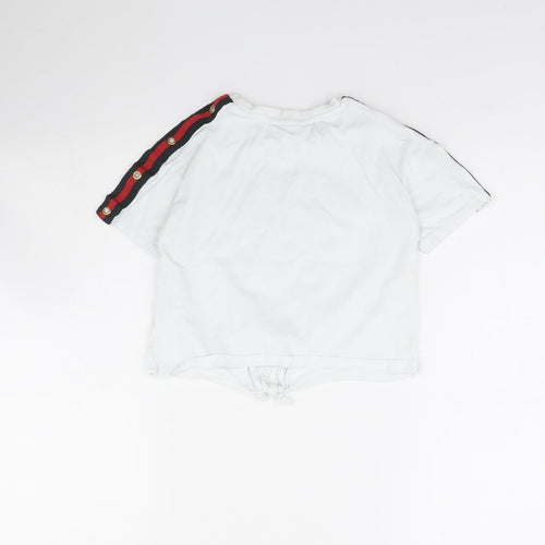 Candy Couture Girls White   Cropped T-Shirt Size 9 Years  - Weekends forever