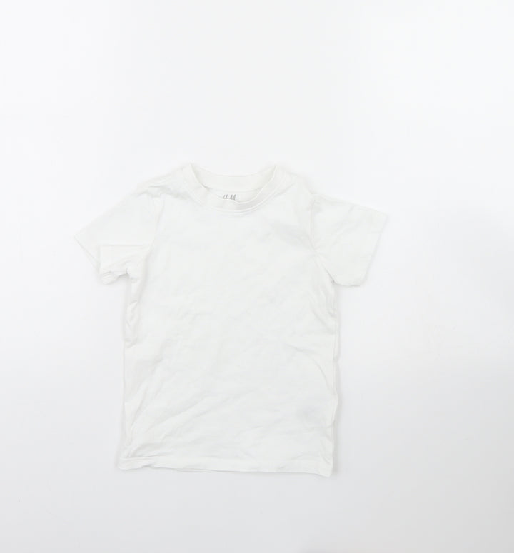 H&M Boys White   Basic T-Shirt Size 2 Years