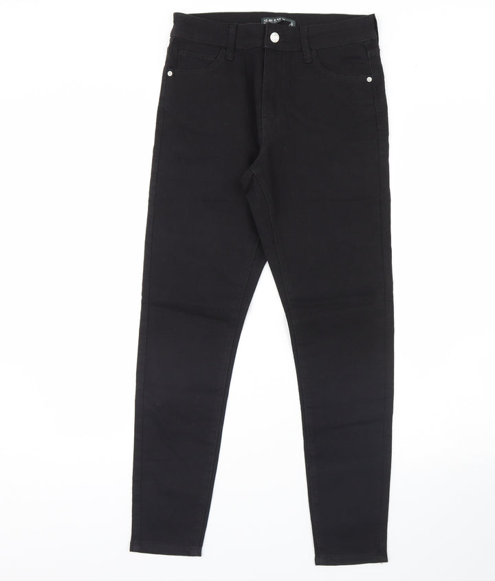 Preworn Womens Black  Denim Skinny Jeans Size 12 L29 in