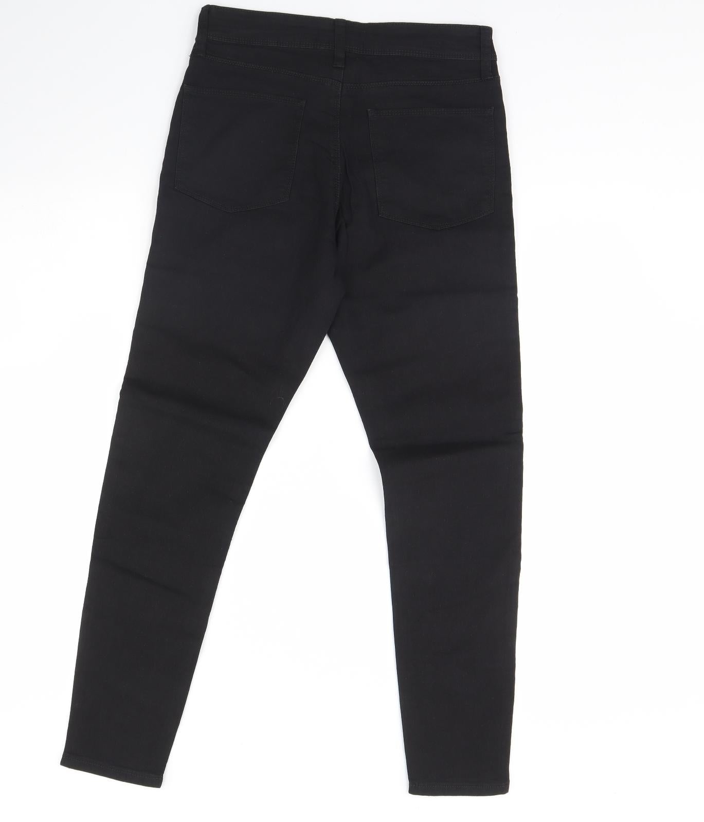 Preworn Womens Black  Denim Skinny Jeans Size 12 L29 in