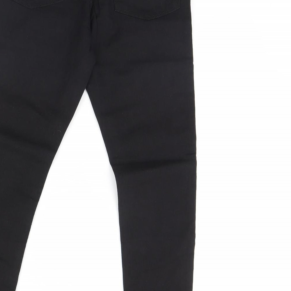 Preworn Womens Black  Denim Skinny Jeans Size 12 L29 in