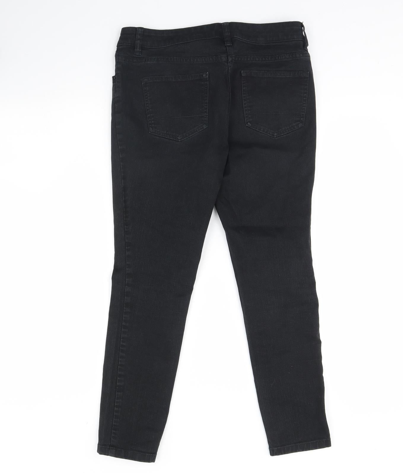 NEXT Womens Black  Denim Cropped Jeans Size 12 L26 in