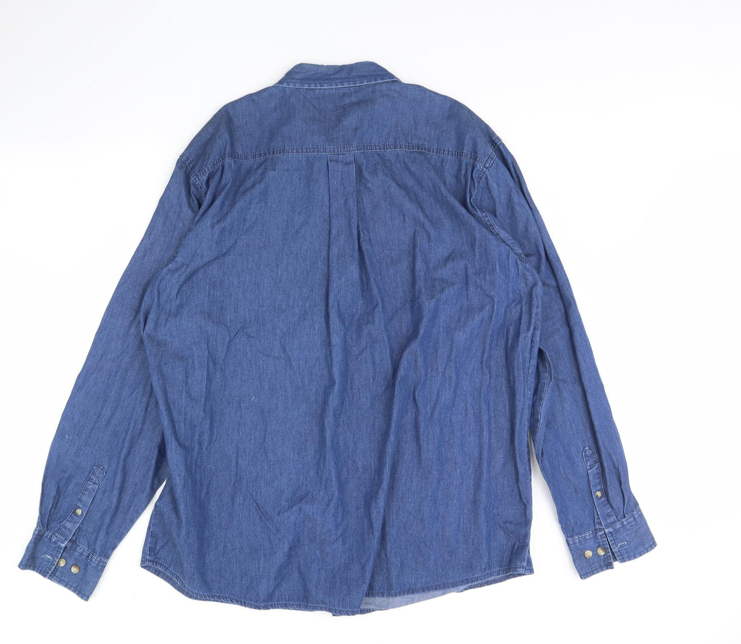 Cotton Traders Mens Blue    Dress Shirt Size XL