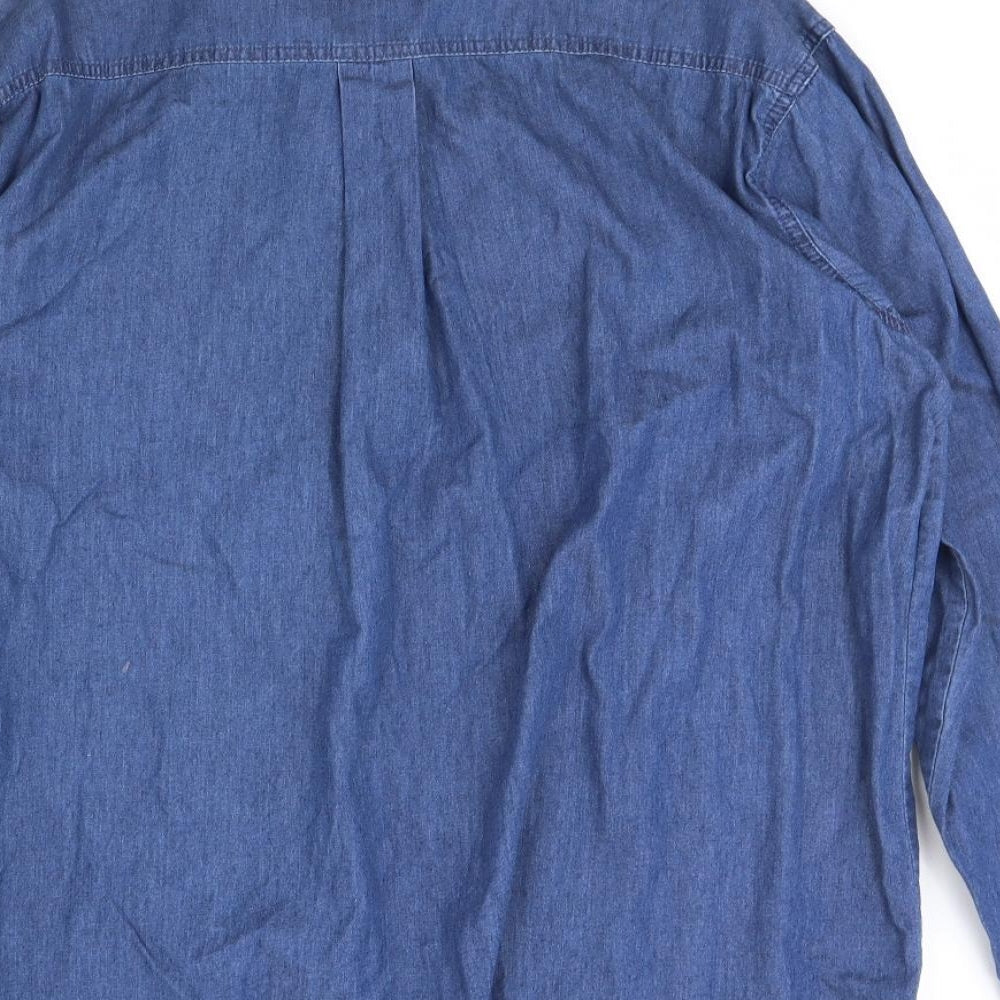 Cotton Traders Mens Blue    Dress Shirt Size XL