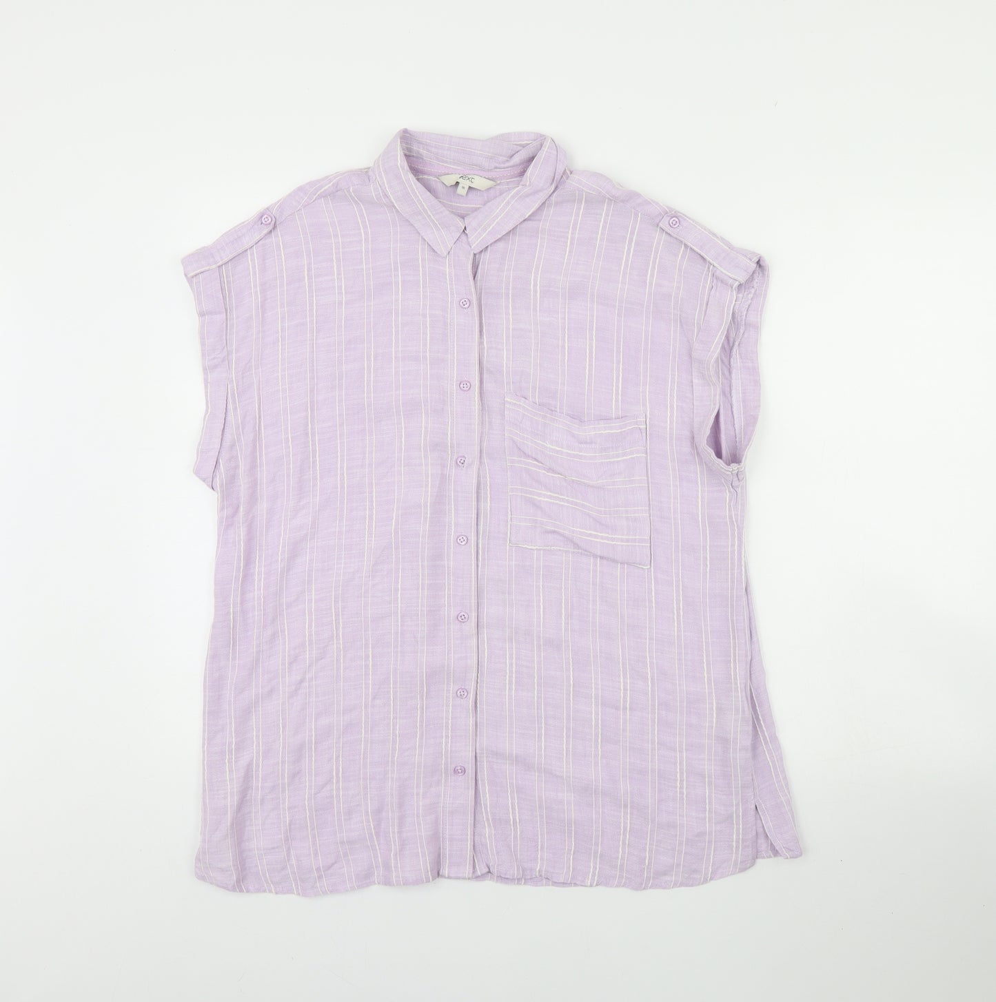 NEXT Womens Purple Striped  Basic Button-Up Size 16