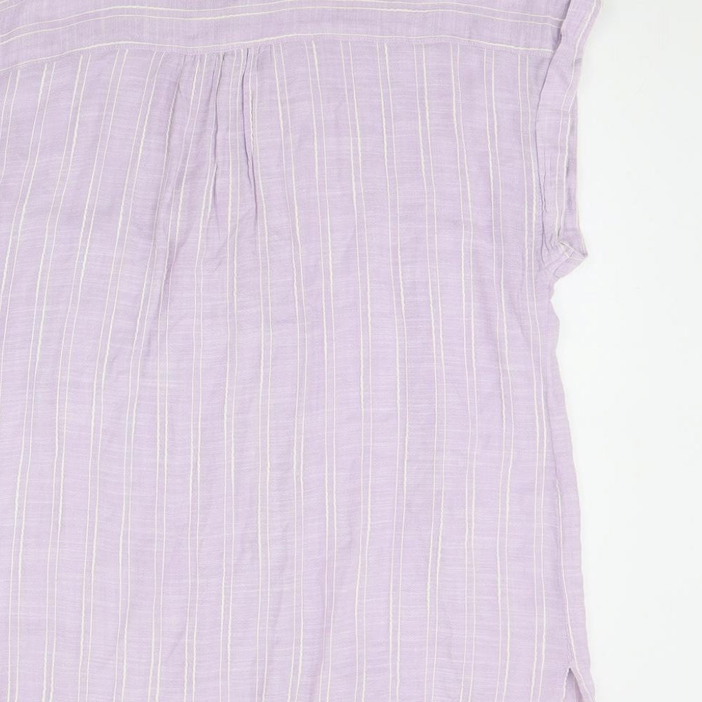NEXT Womens Purple Striped  Basic Button-Up Size 16