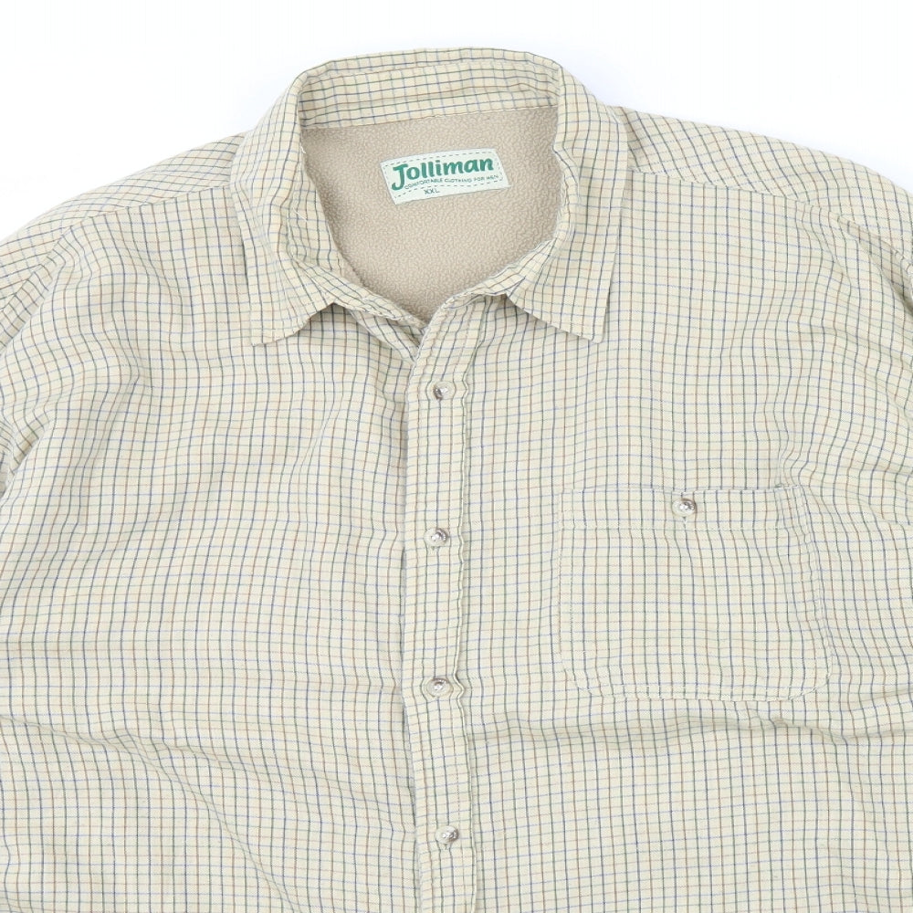 Jolliman Mens Green Plaid   Button-Up Size 2XL