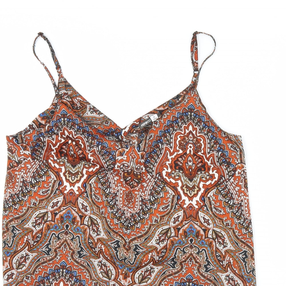 PEP & co Womens Brown Fair Isle  Basic Tank Size 12