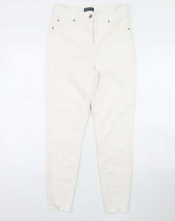 Papaya Womens White Denim Skinny Jeans Size 10 L29 in