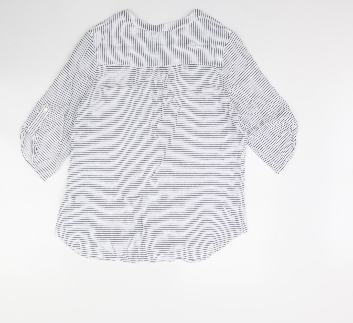 Papaya Womens Blue Striped  Basic Blouse Size 14