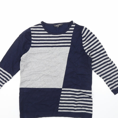 Bonmarche Womens Blue Striped  Pullover Jumper Size 12