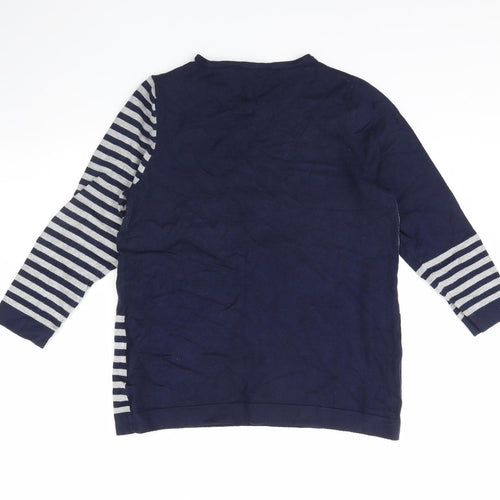 Bonmarche Womens Blue Striped  Pullover Jumper Size 12