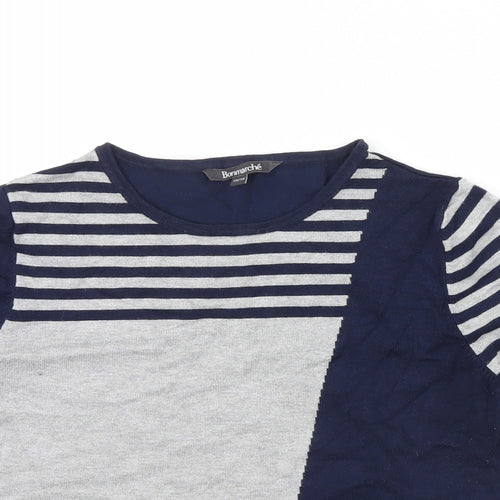Bonmarche Womens Blue Striped  Pullover Jumper Size 12