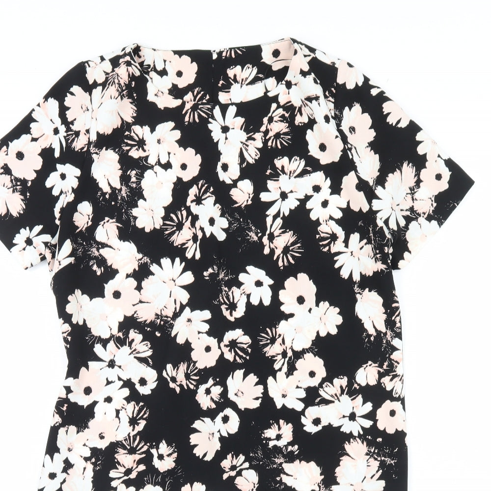 F&F Womens Black Floral  Pencil Dress  Size 14