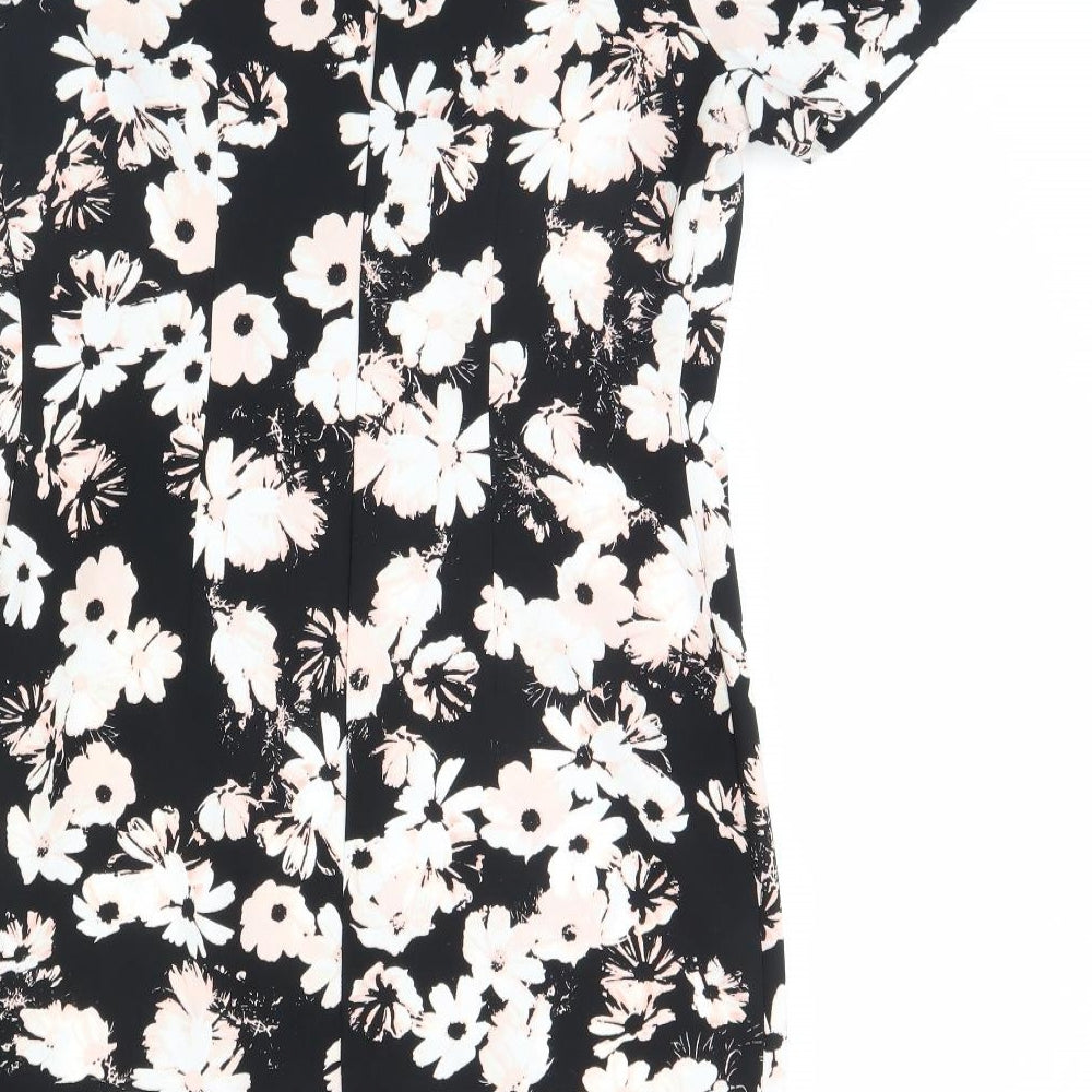 F&F Womens Black Floral  Pencil Dress  Size 14