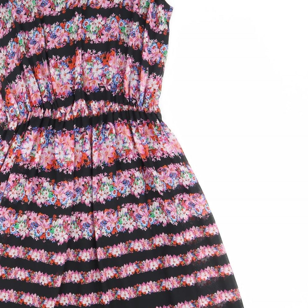 Atmosphere Womens Black Floral  Fit & Flare  Size 12