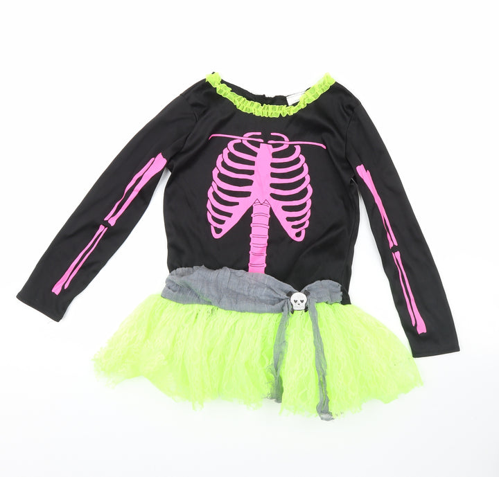 Preworn Girls Black Fit & Flare Size 8 Years - Halloween