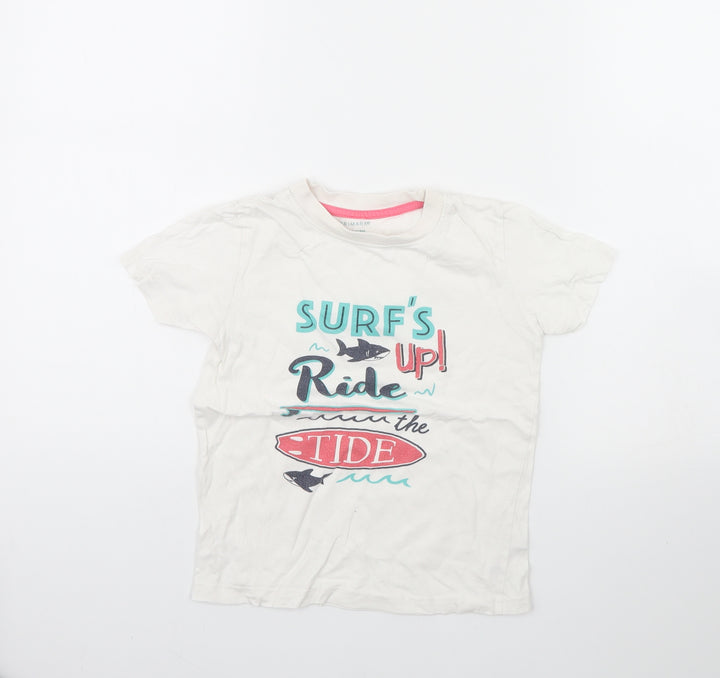 Primark Boys White Basic T-Shirt Size 5 Years