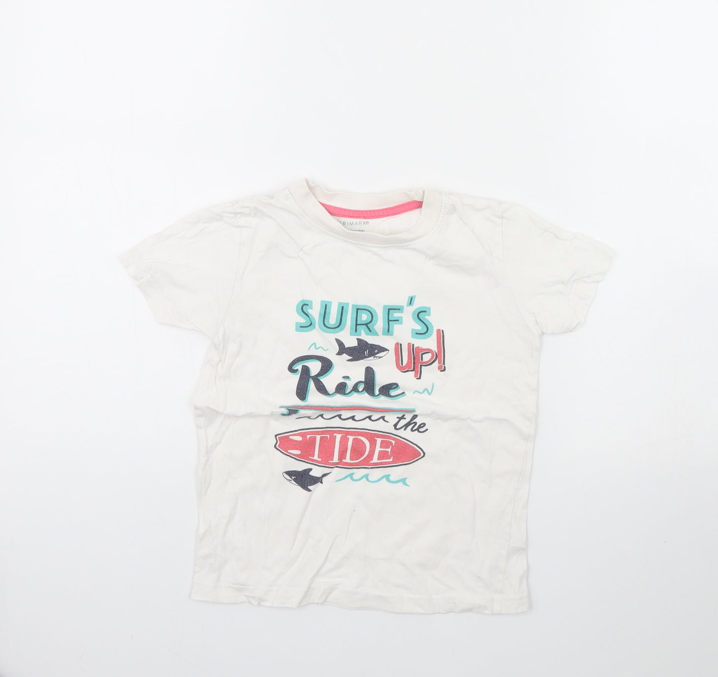 Primark Boys White   Basic T-Shirt Size 5 Years
