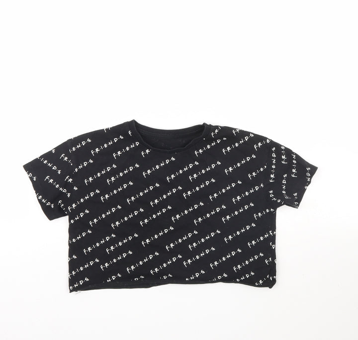 George Girls Black Spotted Cropped T-Shirt Size 8 Years - FRIENDS