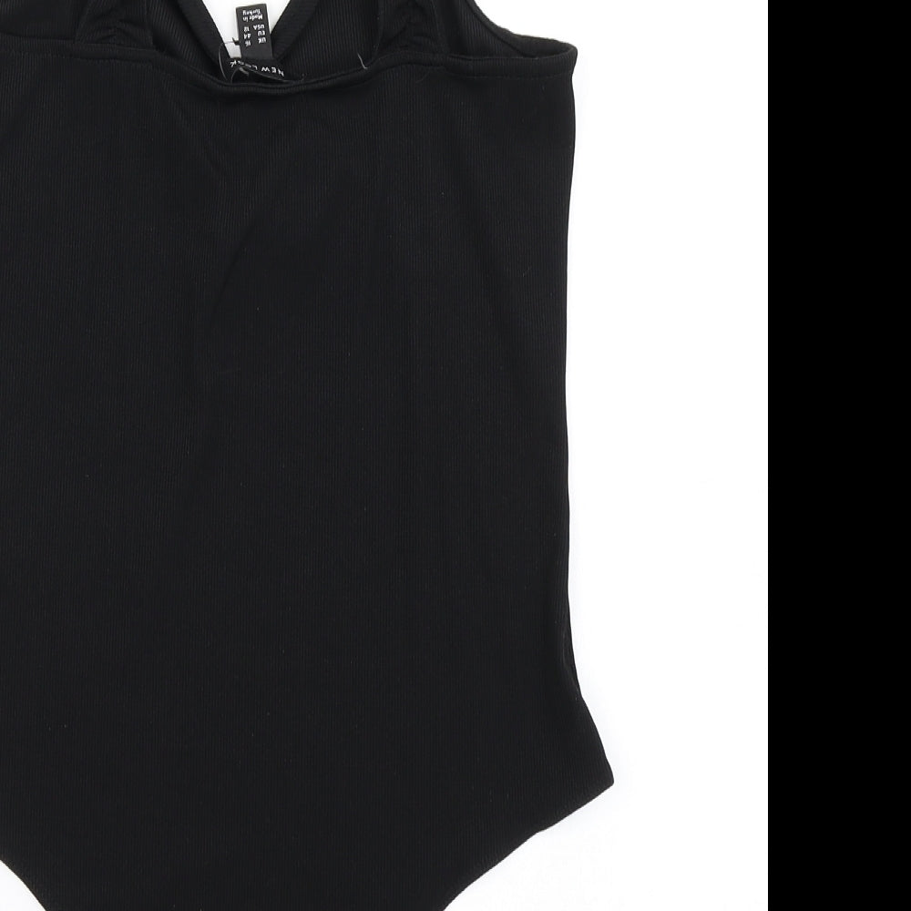 New Look Womens Black   Bodysuit One-Piece Size 16