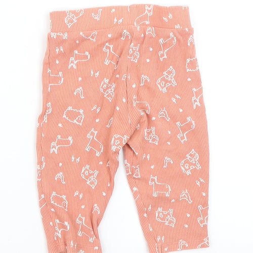 Primark Girls Orange Polka Dot  Jogger Trousers Size 3-6 Months  - Farm Animal