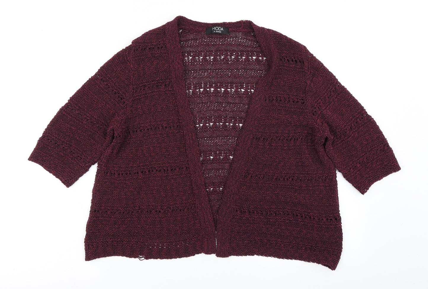 Moda Womens Purple  Knit Cardigan Jumper Size 16