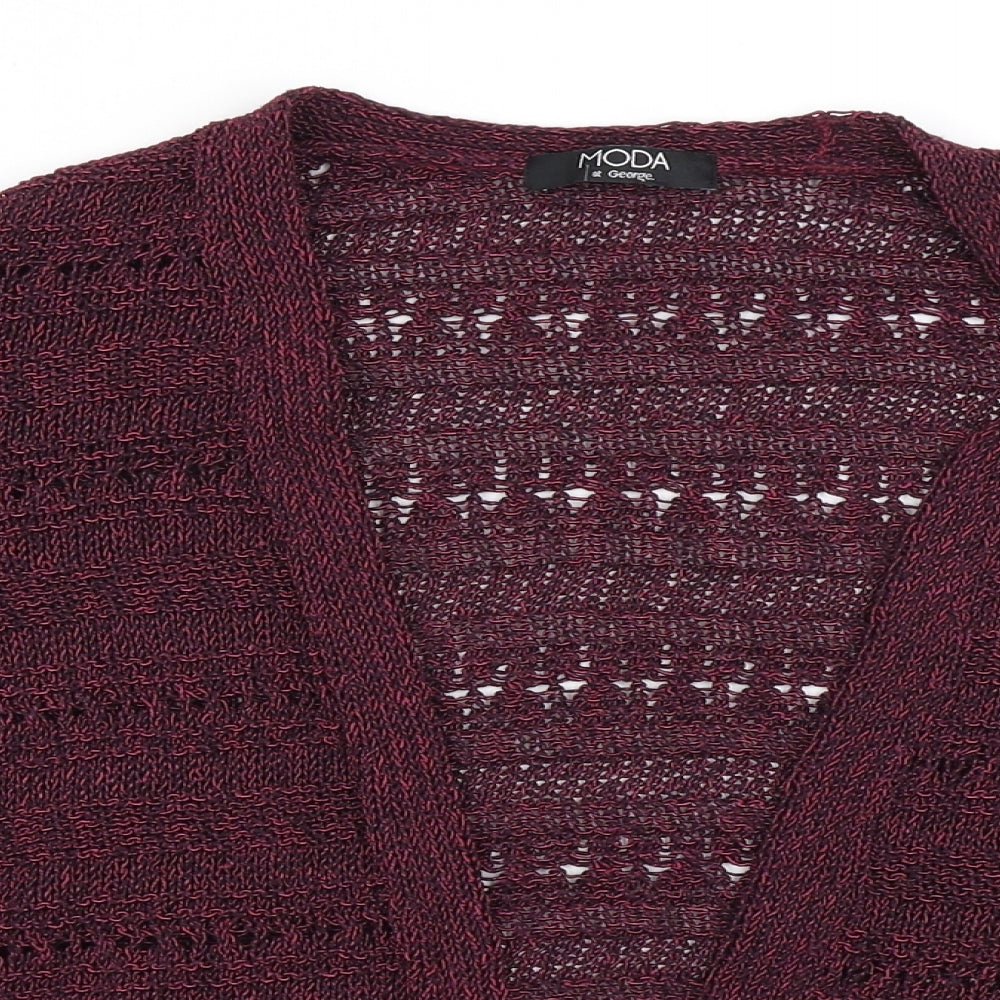 Moda Womens Purple  Knit Cardigan Jumper Size 16