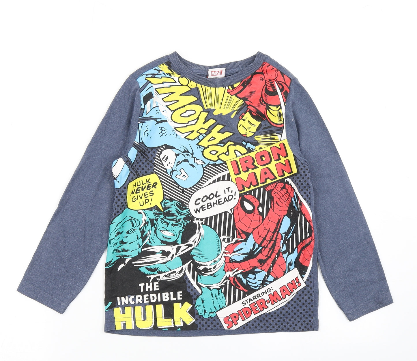 F&F Boys Blue   Basic T-Shirt Size 6-7 Years  - Marvel Superheroes
