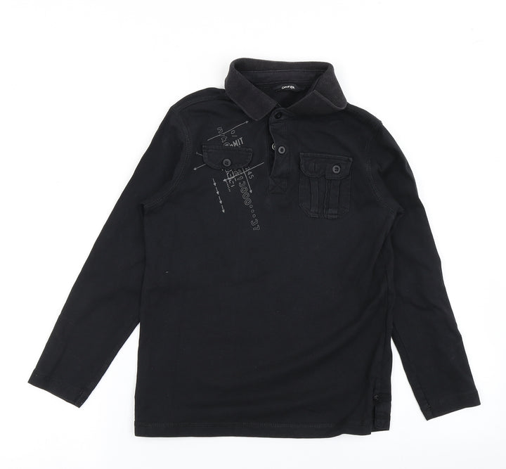 George Boys Black   Basic Polo Size 7-8 Years