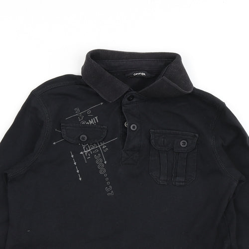 George Boys Black   Basic Polo Size 7-8 Years