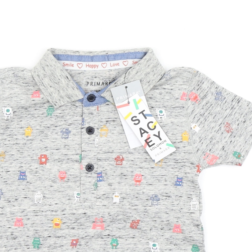 Primark Boys Grey   Basic Polo Size 12-18 Months  - Stacey Solomon