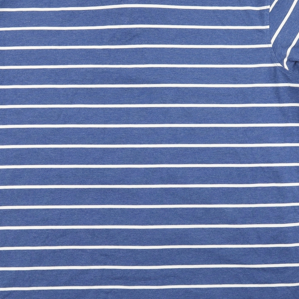 Cotton Traders Mens Blue Striped   Polo Size 2XL