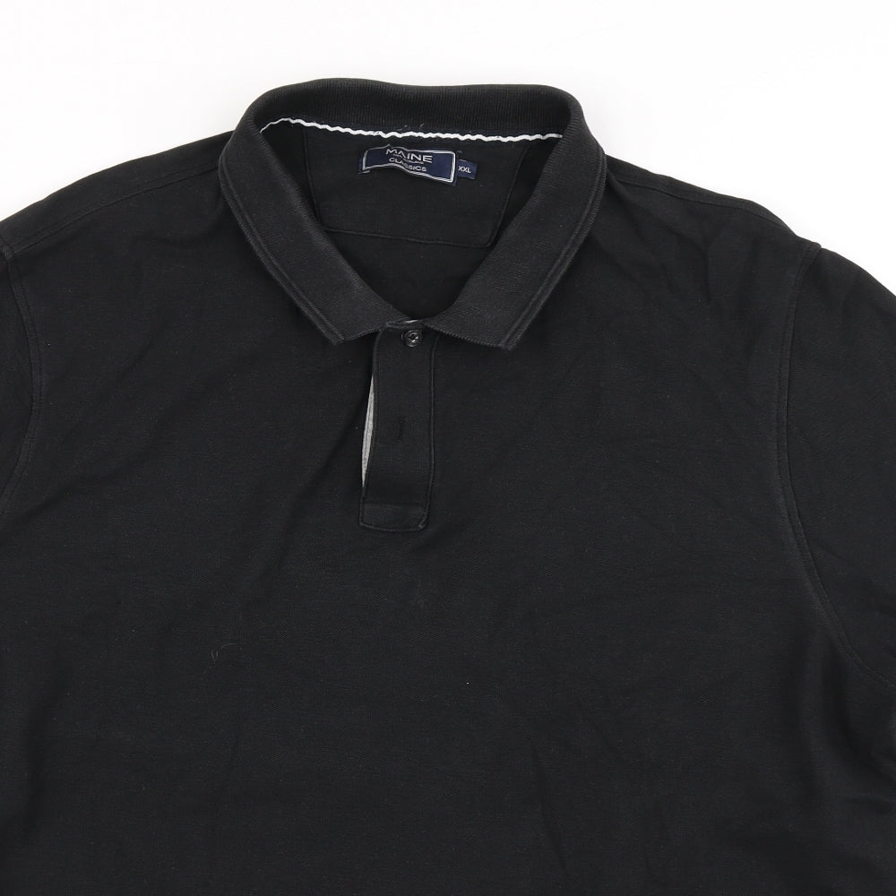 Maine Mens Black    Polo Size 2XL