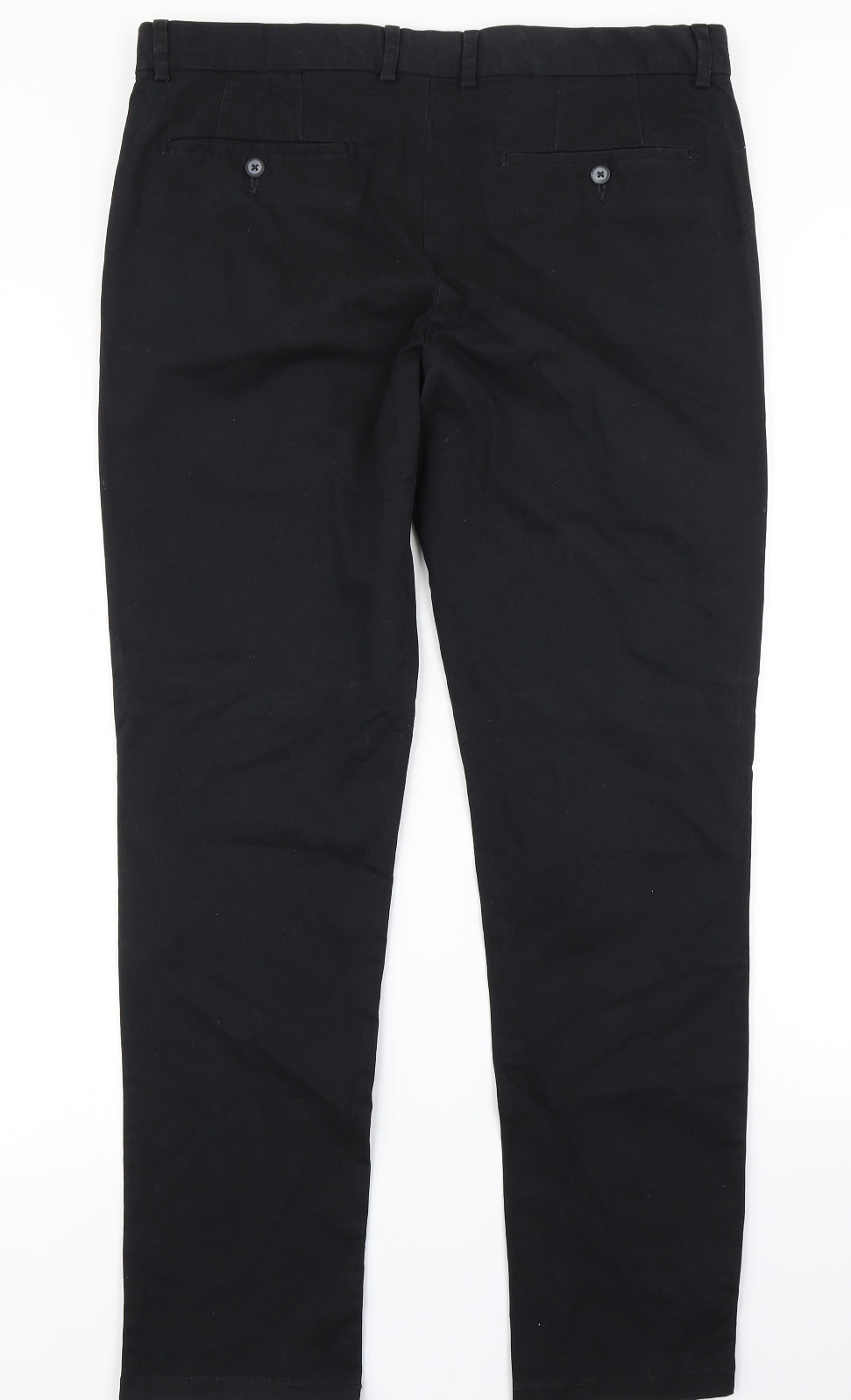 TU Mens Black   Chino Trousers Size 36 in L32 in